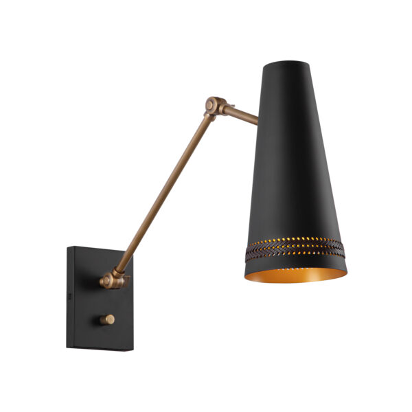 Alora Lighting Brickell Series WV342105MBHL Swing-Arm Wall Sconce