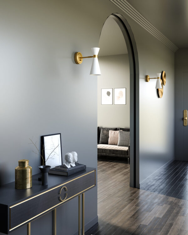 Alora Mood Lighting Blake Series WV574404WHAG Wall Sconce - Image 2