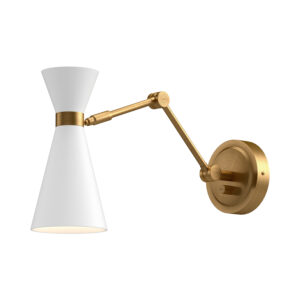 Alora Mood Lighting Blake Series WV574524WHAG Swing-Arm Wall Sconce