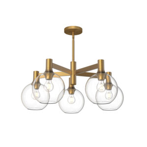 Alora Mood Lighting Castilla Series CH506129AGCL Convertable Semi-Flush/Chandelier