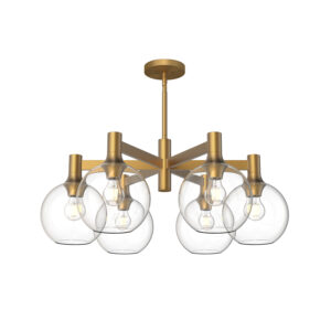 Alora Mood Lighting Castilla Series CH506230AGCL Convertable Semi-Flush/Chandelier
