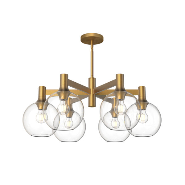 Alora Mood Lighting Castilla Series CH506230AGCL Convertable Semi-Flush/Chandelier