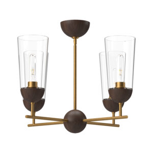 Alora Mood Lighting Emil Series CH542324AGWT Convertable Semi-Flush/Chandelier