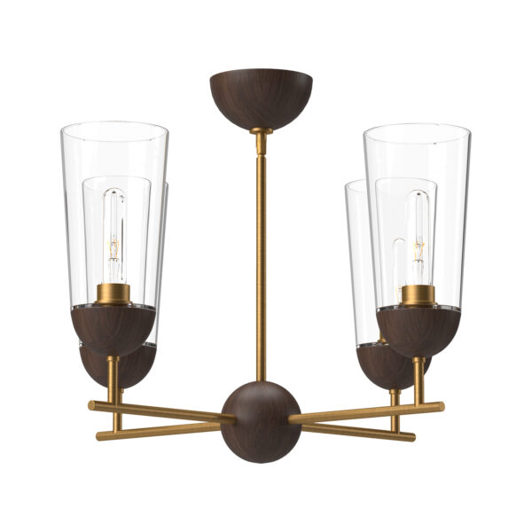 Alora Mood Lighting Emil Series CH542324AGWT Convertable Semi-Flush/Chandelier