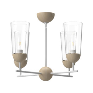 Alora Mood Lighting Emil Series CH542324WHWK Convertable Semi-Flush/Chandelier