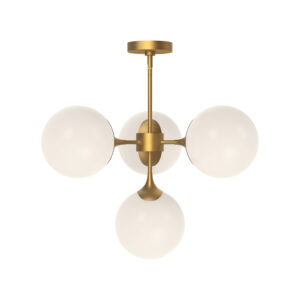 Alora Mood Lighting Nouveau Series CH505426AGOP Convertible Semi-Flush/Chandelier