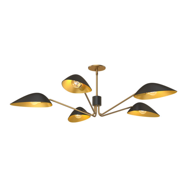 Alora Mood Lighting Oscar Series PD550545MBAG Convertible Semi-Flush/Chandelier