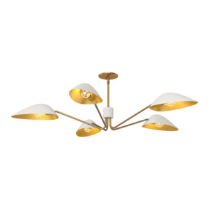 Alora Mood Lighting Oscar Series PD550545WHAG Convertible Semi-Flush/Chandelier