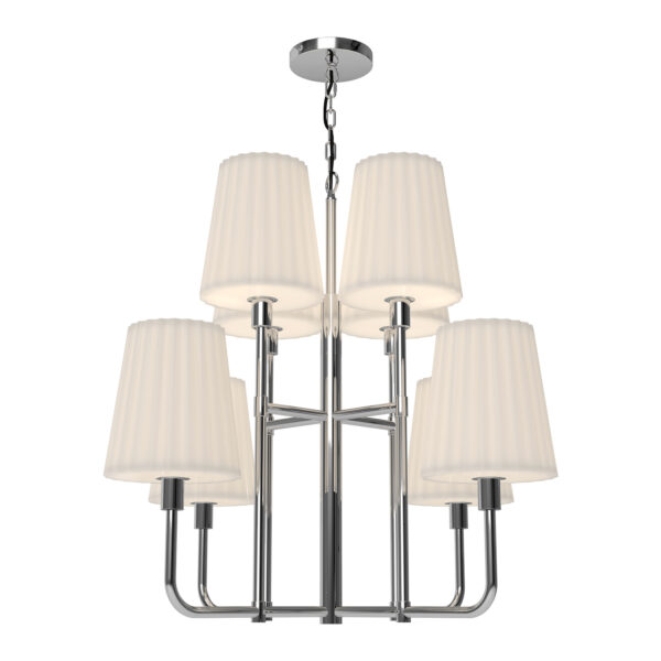 Alora Mood Lighting Plisse Series CH628830CHOP Double-Tiered Chandelier