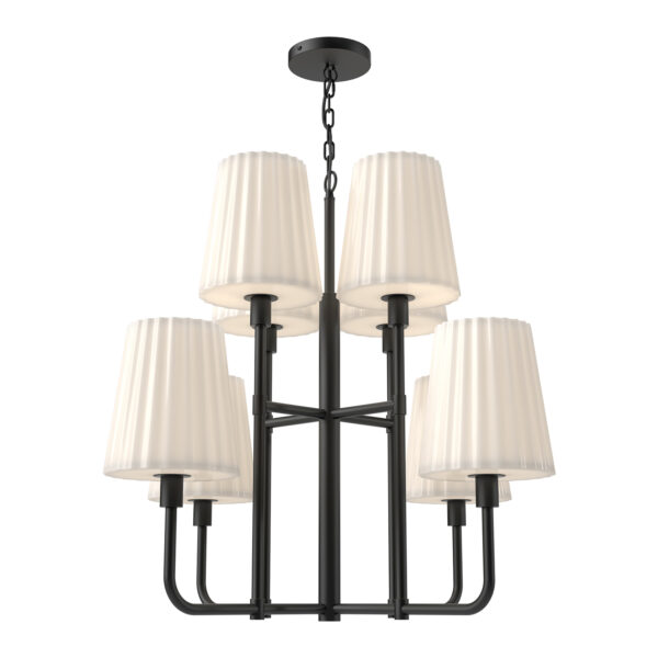 Alora Mood Lighting Plisse Series CH628830MBOP Double-Tiered Chandelier
