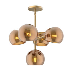 Alora Mood Lighting Wllow Series CH548518BGCP Convertible Semi-Flush/Mini-Chandelier