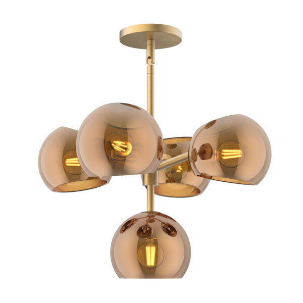 Alora Mood Lighting Wllow Series CH548518BGCP Convertible Semi-Flush/Mini-Chandelier