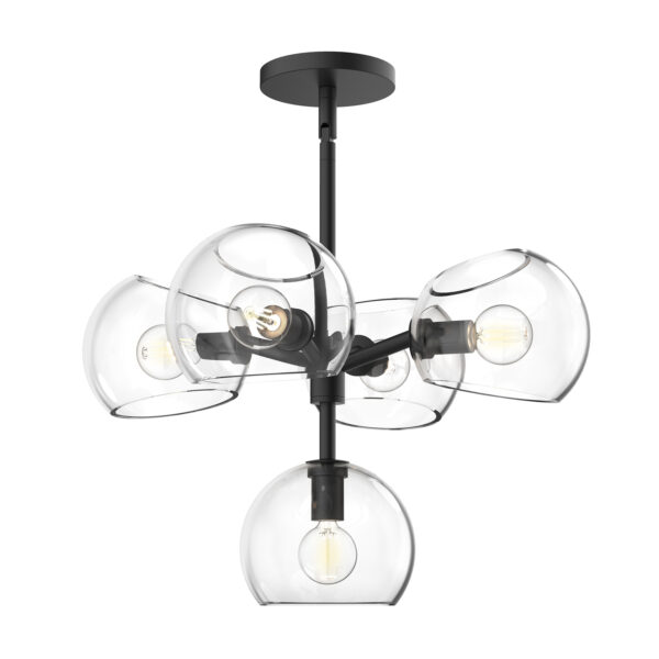 Alora Mood Lighting Wllow Series CH548518MBCL Convertible Semi-Flush/Mini-Chandelier