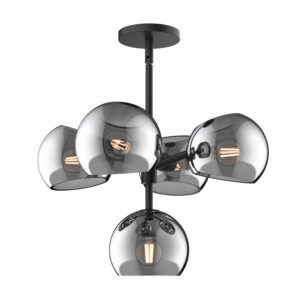 Alora Mood Lighting Wllow Series CH548518MBSM Convertible Semi-Flush/Mini-Chandelier