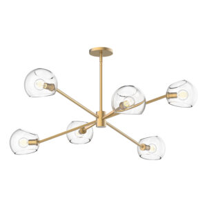 Alora Mood Lighting Wllow Series CH548637BGCL Convertible Semi-Flush/Mini-Chandelier