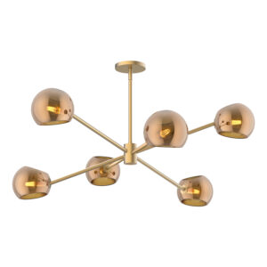 Alora Mood Lighting Wllow Series CH548637BGCP Convertible Semi-Flush/Mini-Chandelier