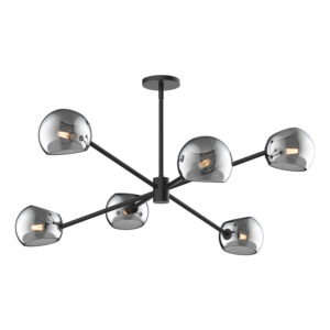 Alora Mood Lighting Wllow Series CH548637MBSM Convertible Semi-Flush/Mini-Chandelier